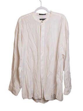 Vintage Domani Platinum Ivory Button Up High Neckline Shirt - XXL